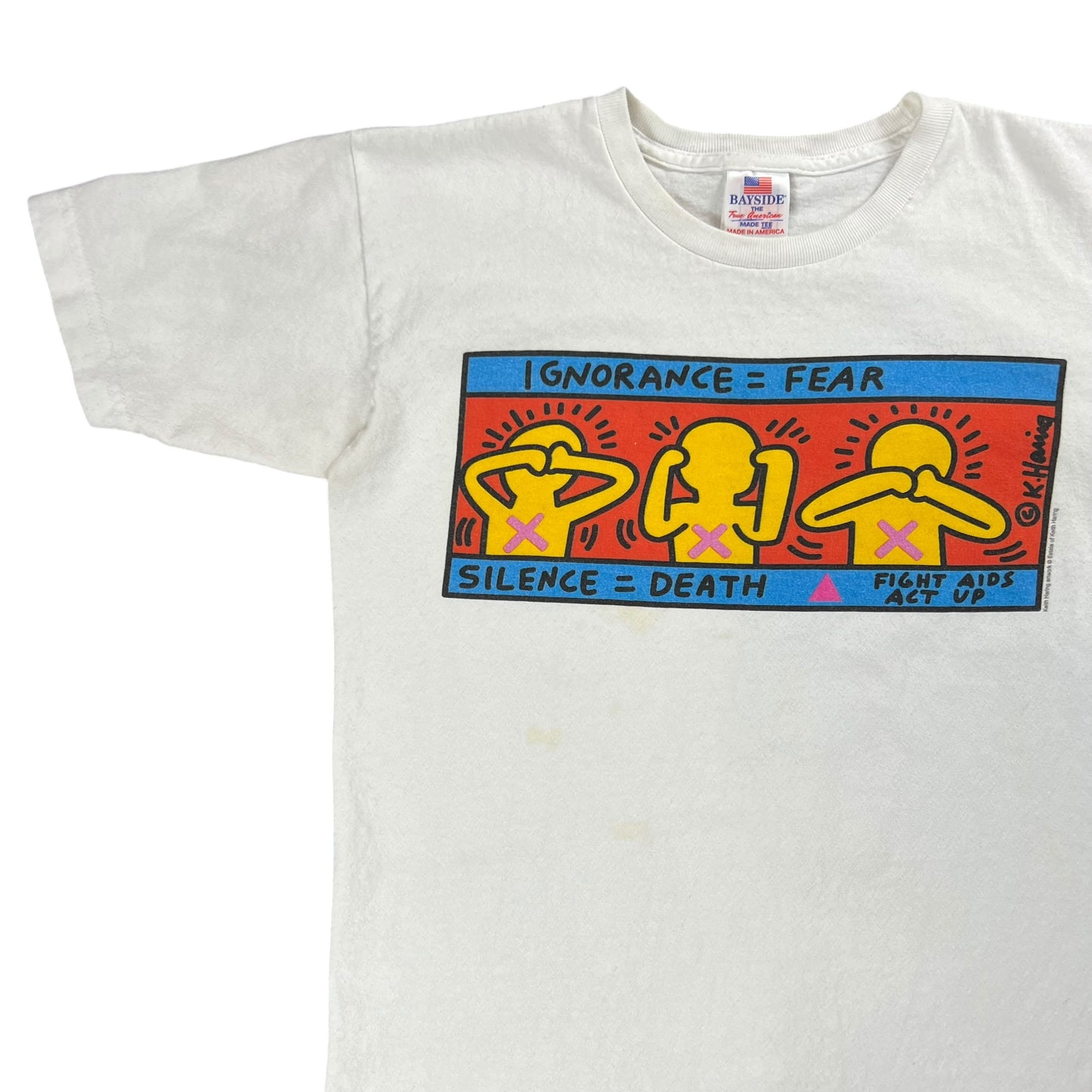 Vintage Y2K Keith Haring FIGHT AIDS ACT UP art tee (S)