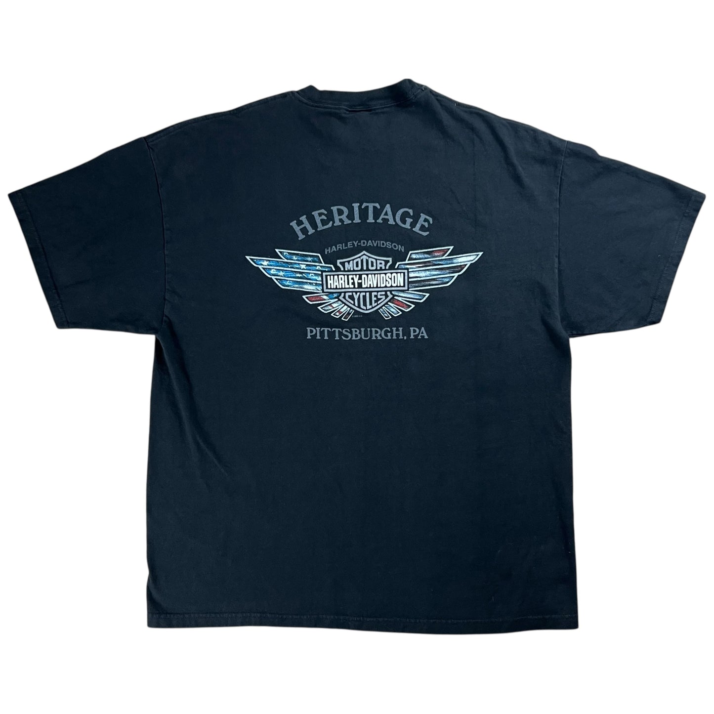 Vintage 2002 Harley Davidson Motorcycles American flag tee (XL)