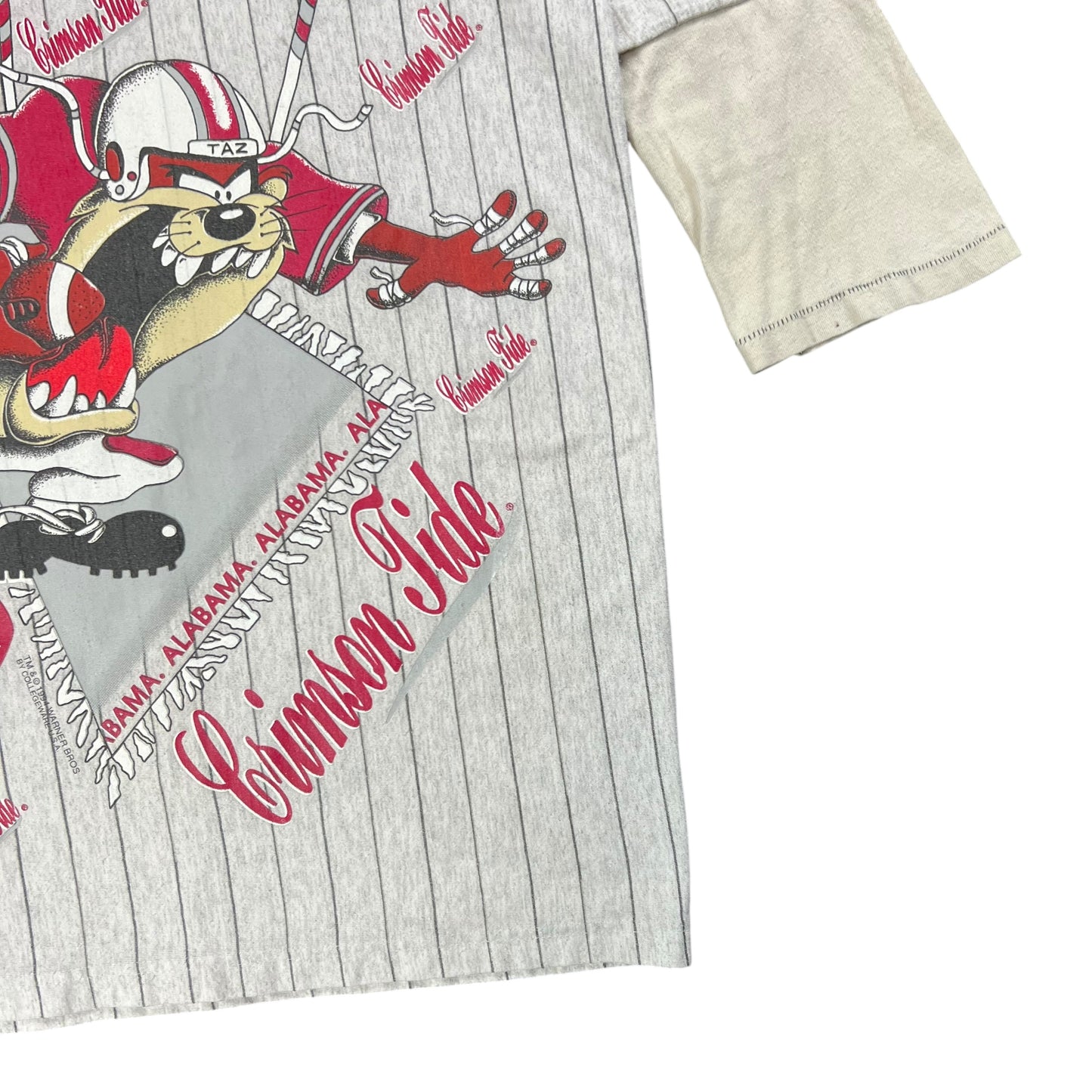 Vintage 1994 Looney Tunes Taz Alabama Crimson Tide long sleeve shirt (L)