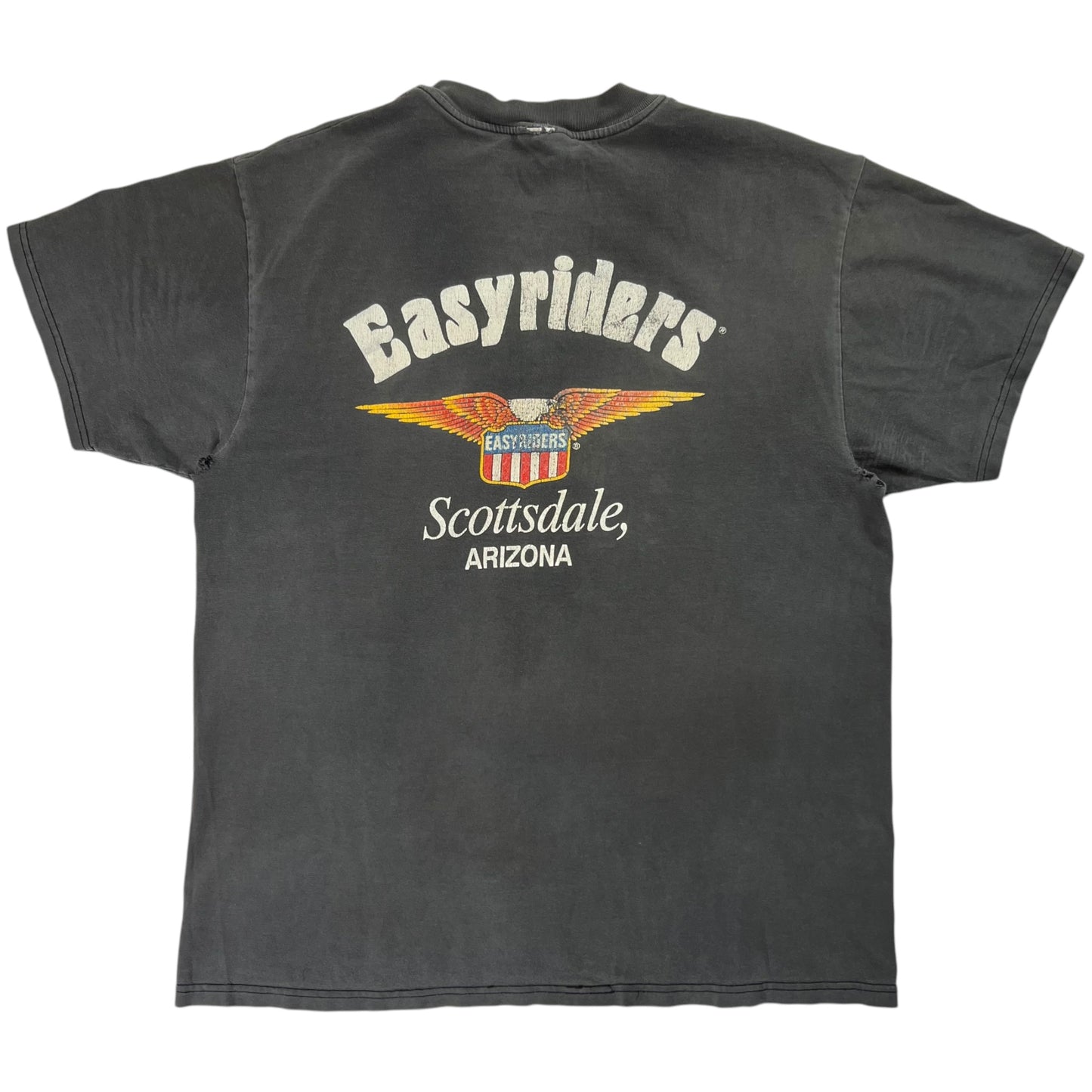 Vintage 90s Easyriders motorcycles thrashed biker tee (L)