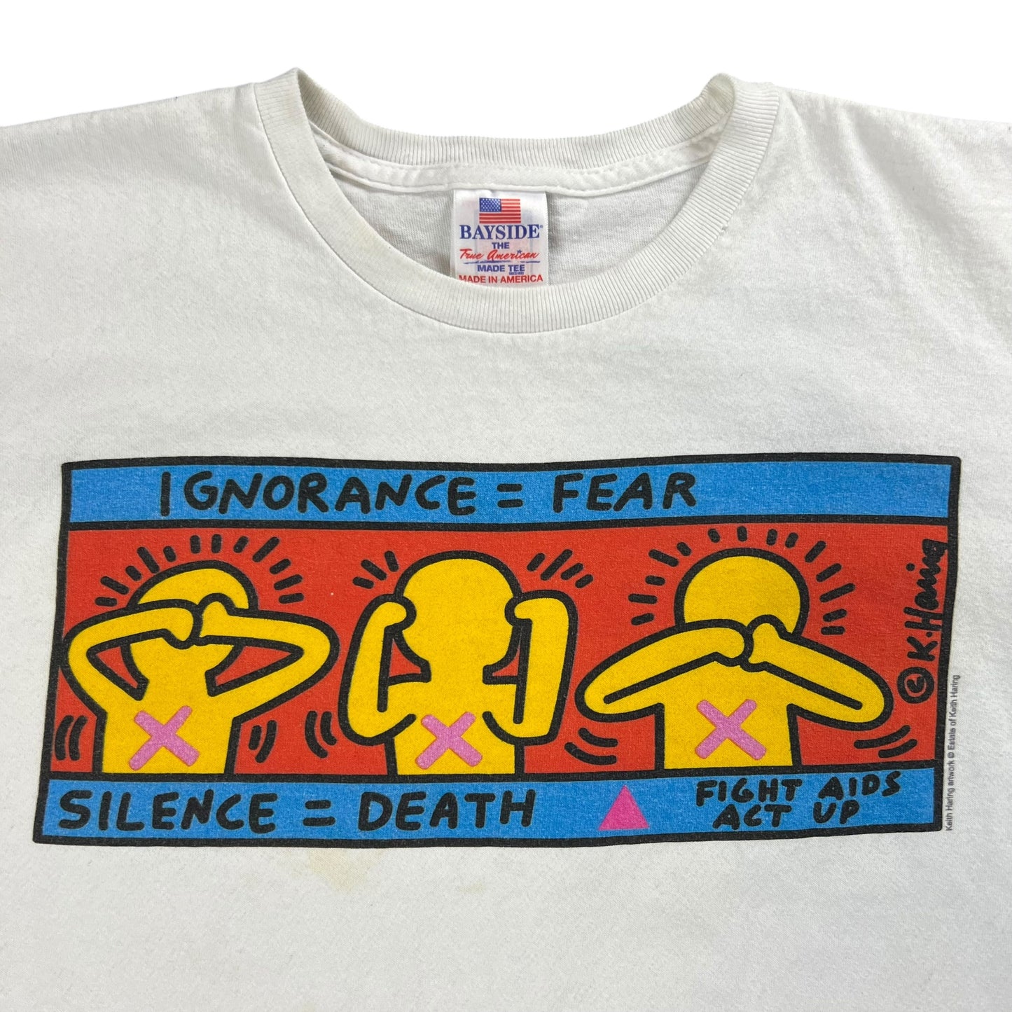 Vintage Y2K Keith Haring FIGHT AIDS ACT UP art tee (S)