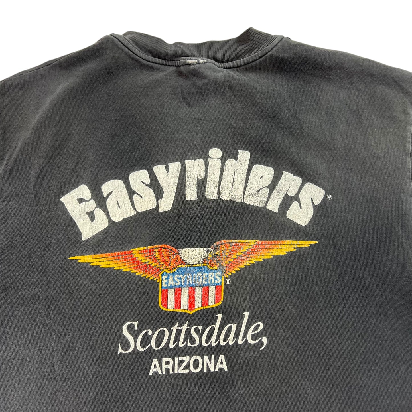 Vintage 90s Easyriders motorcycles thrashed biker tee (L)