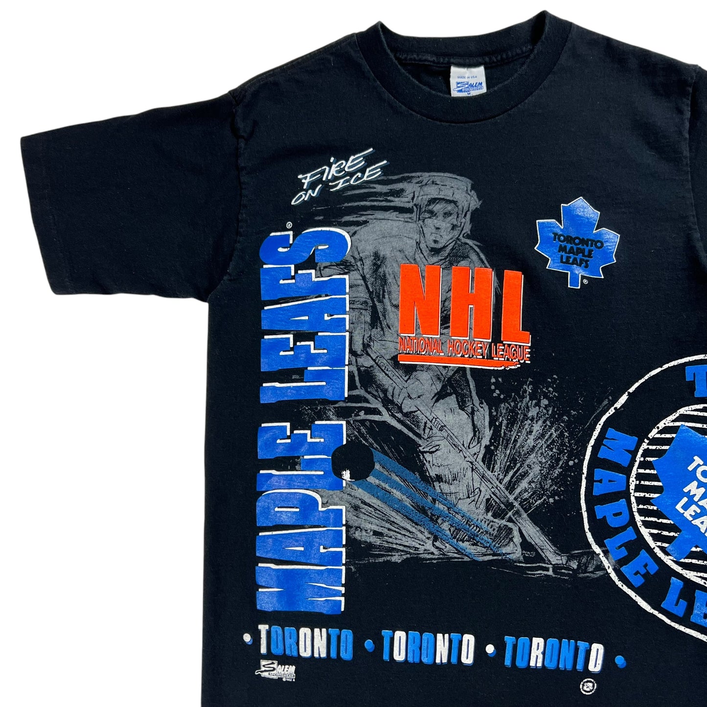 Vintage 1992 Salem Sports Toronto Maple Leafs all over print tee (M)