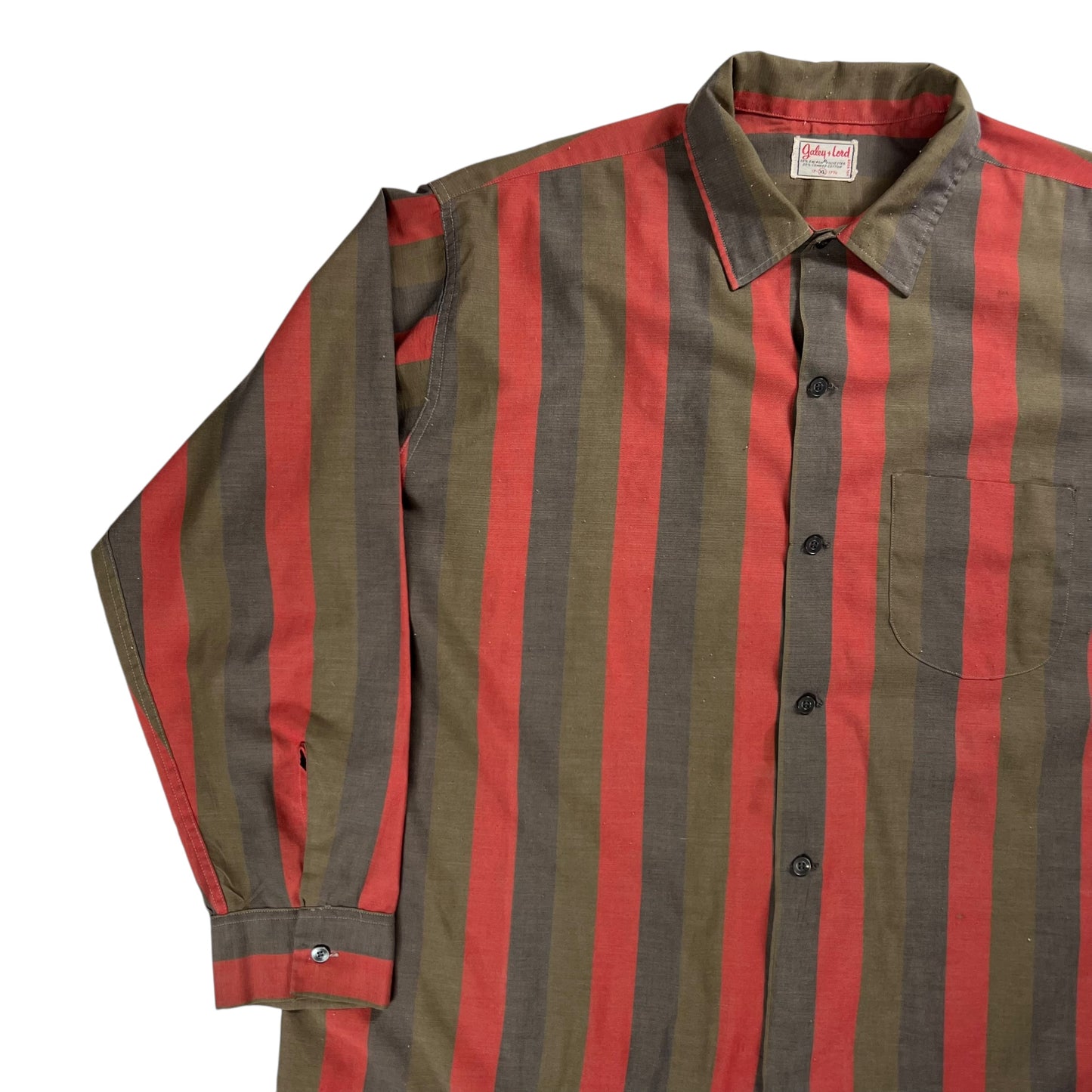 Vintage 1950s Galey + Lord striped button up shirt (XL)