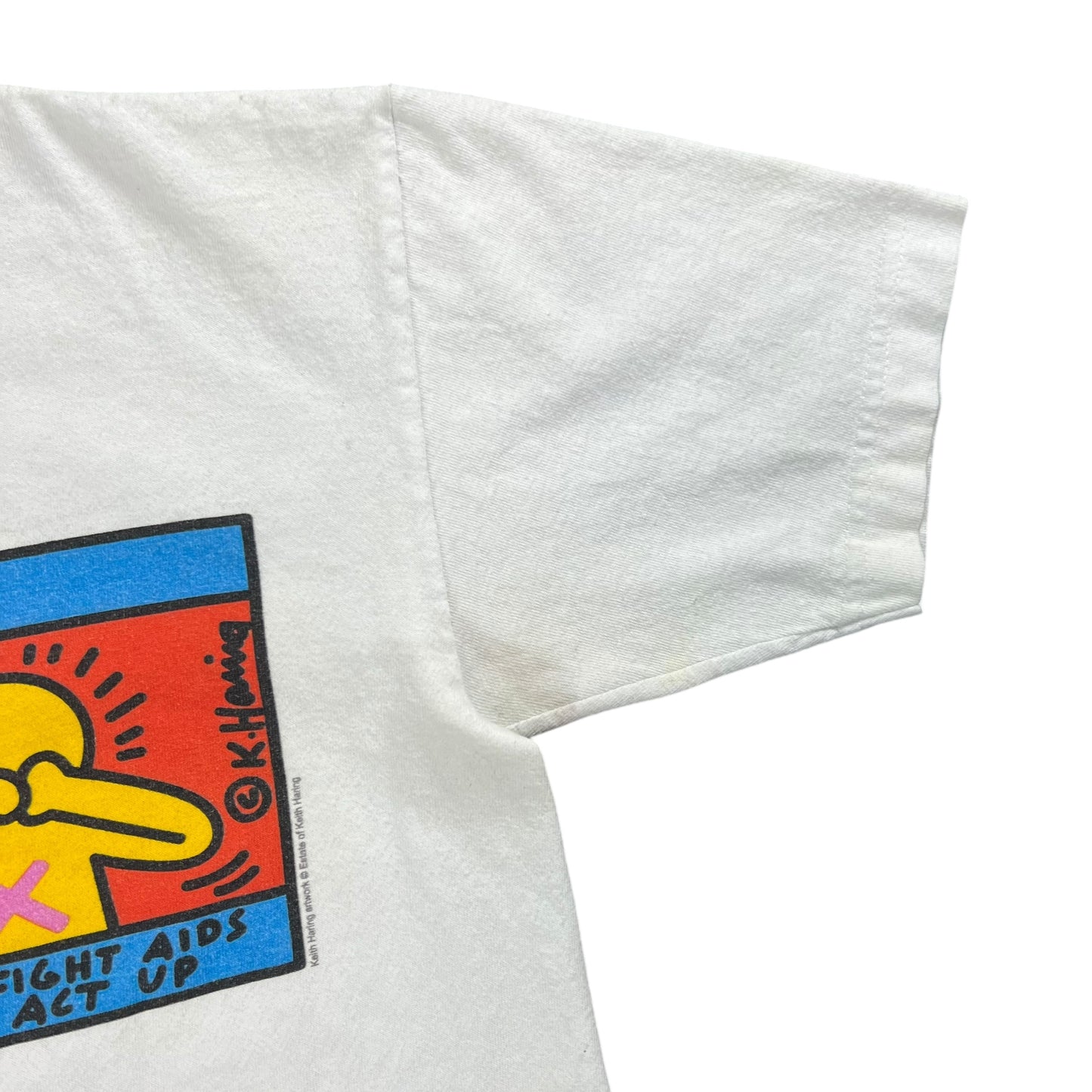 Vintage Y2K Keith Haring FIGHT AIDS ACT UP art tee (S)