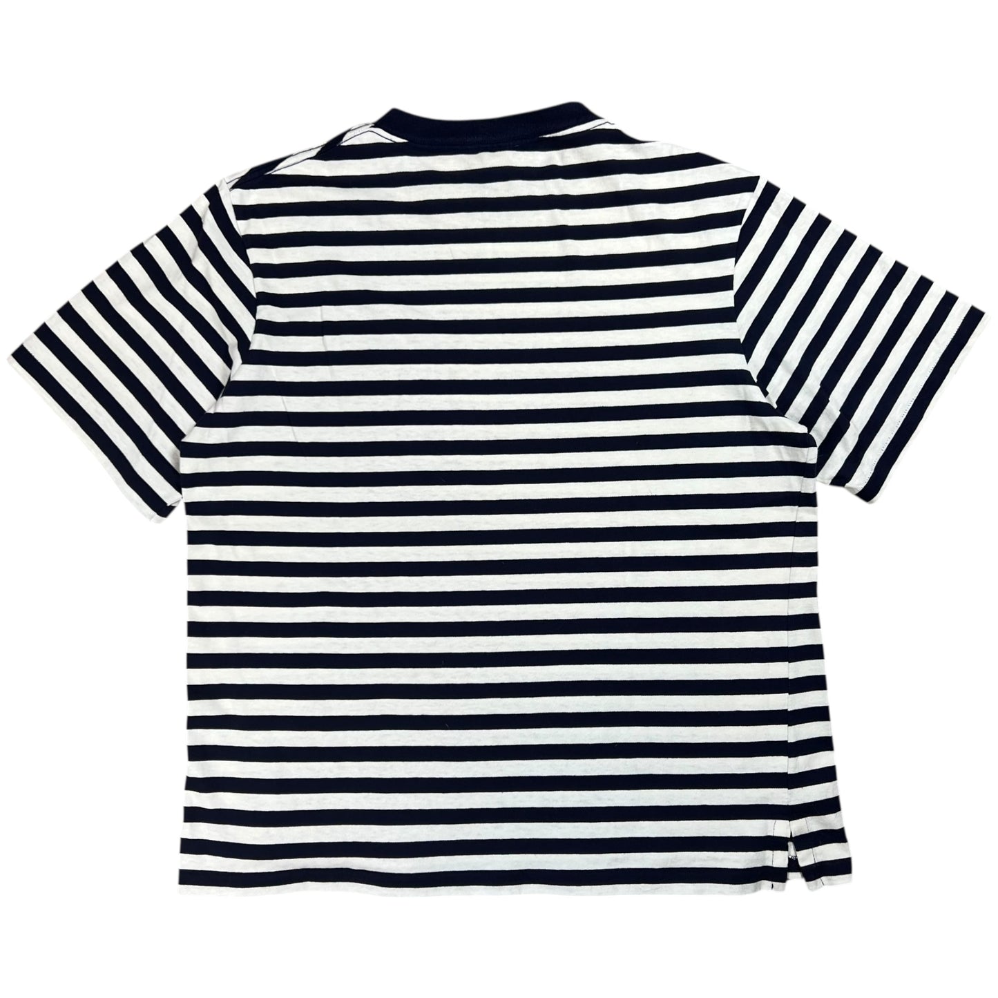 Vintage 90s Lands’ End striped navy white pocket tee (L)