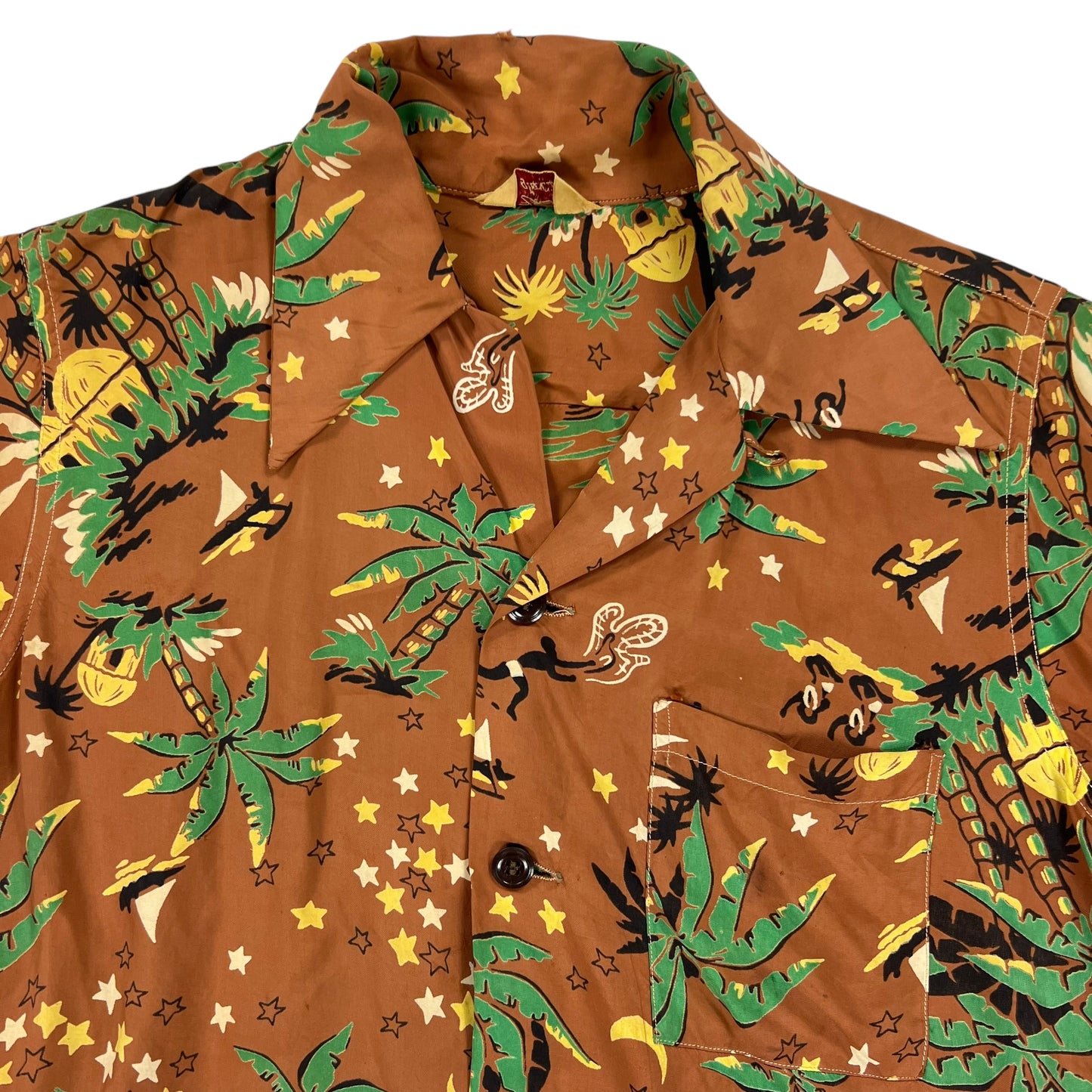 Vintage 1960s Flight Club loop bar youth Hawaiian shirt (M)