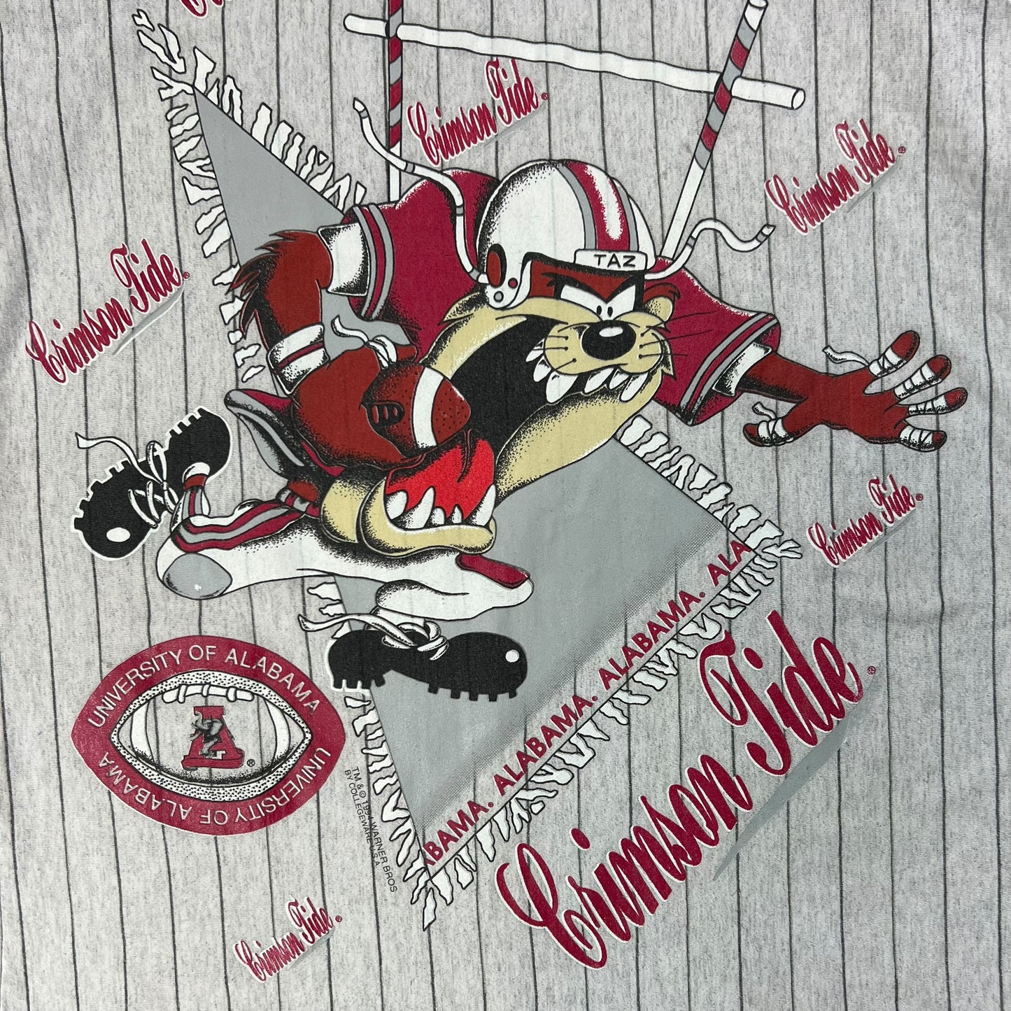 Vintage 1994 Looney Tunes Taz Alabama Crimson Tide long sleeve shirt (L)
