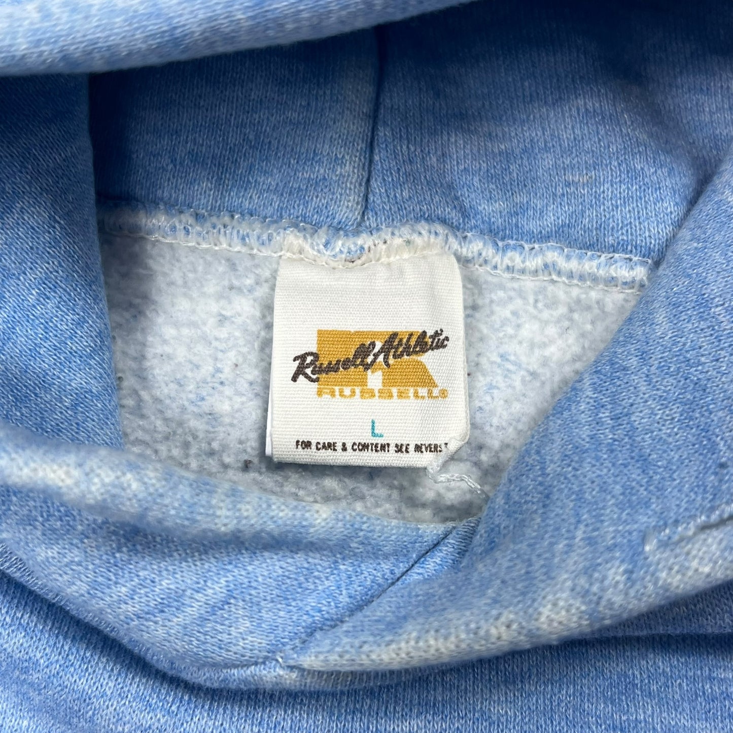 Vintage 1970s Russell Athletic Heather Blue Faded hoodie (M/L)
