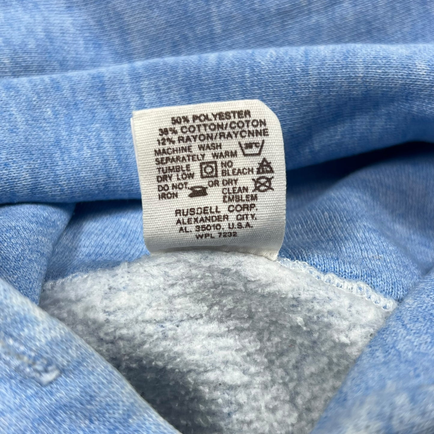 Vintage 1970s Russell Athletic Heather Blue Faded hoodie (M/L)