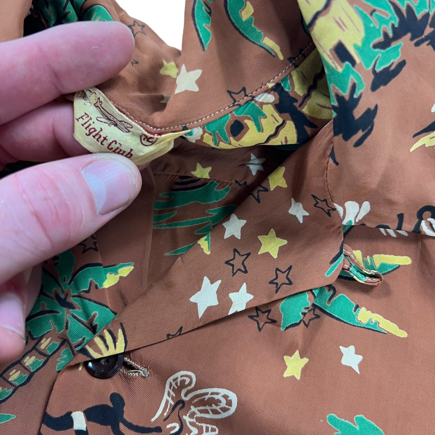 Vintage 1960s Flight Club loop bar youth Hawaiian shirt (M)