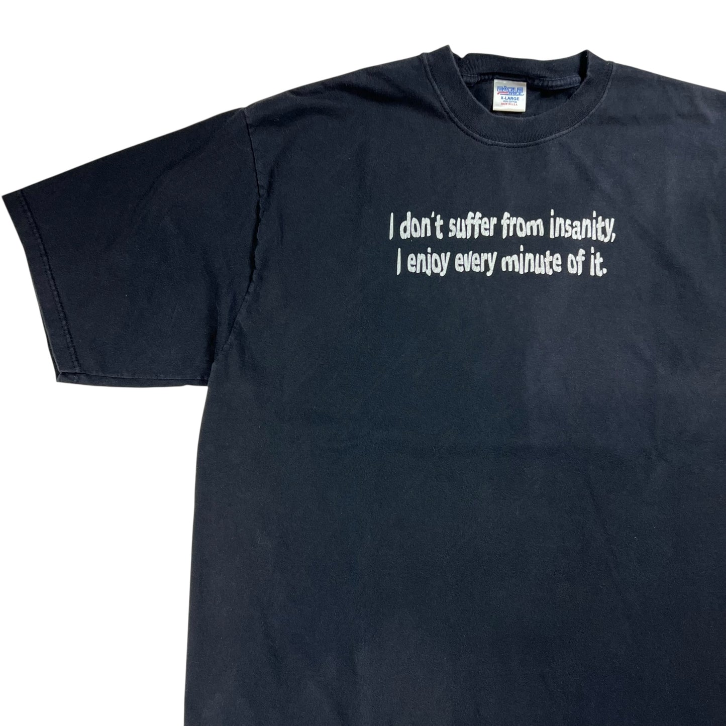 Vintage 90s “I don’t suffer from insanity, I enjoy every minute of it.” text tee (XL)