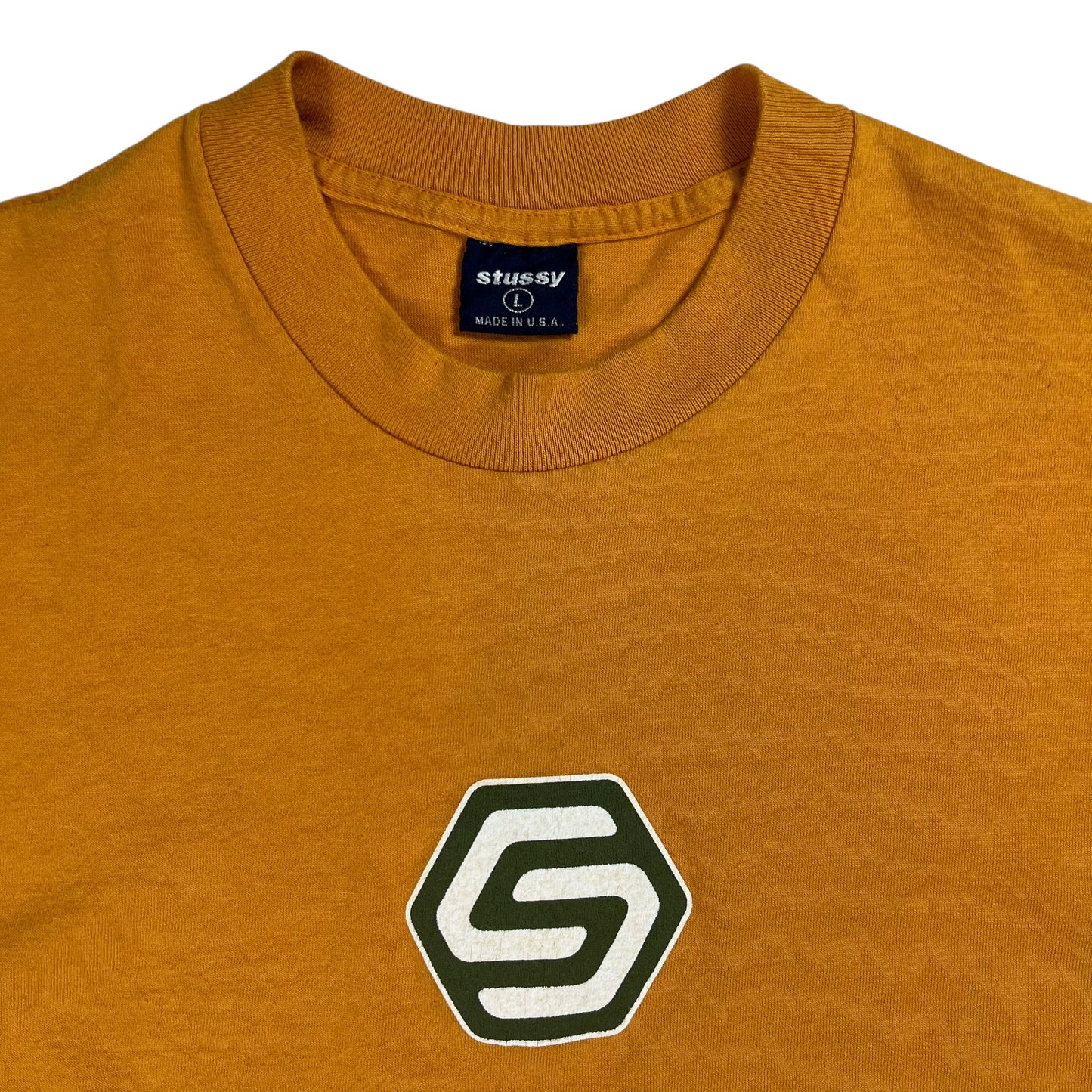 Vintage 90s Stüssy S logo USA made tee (L)