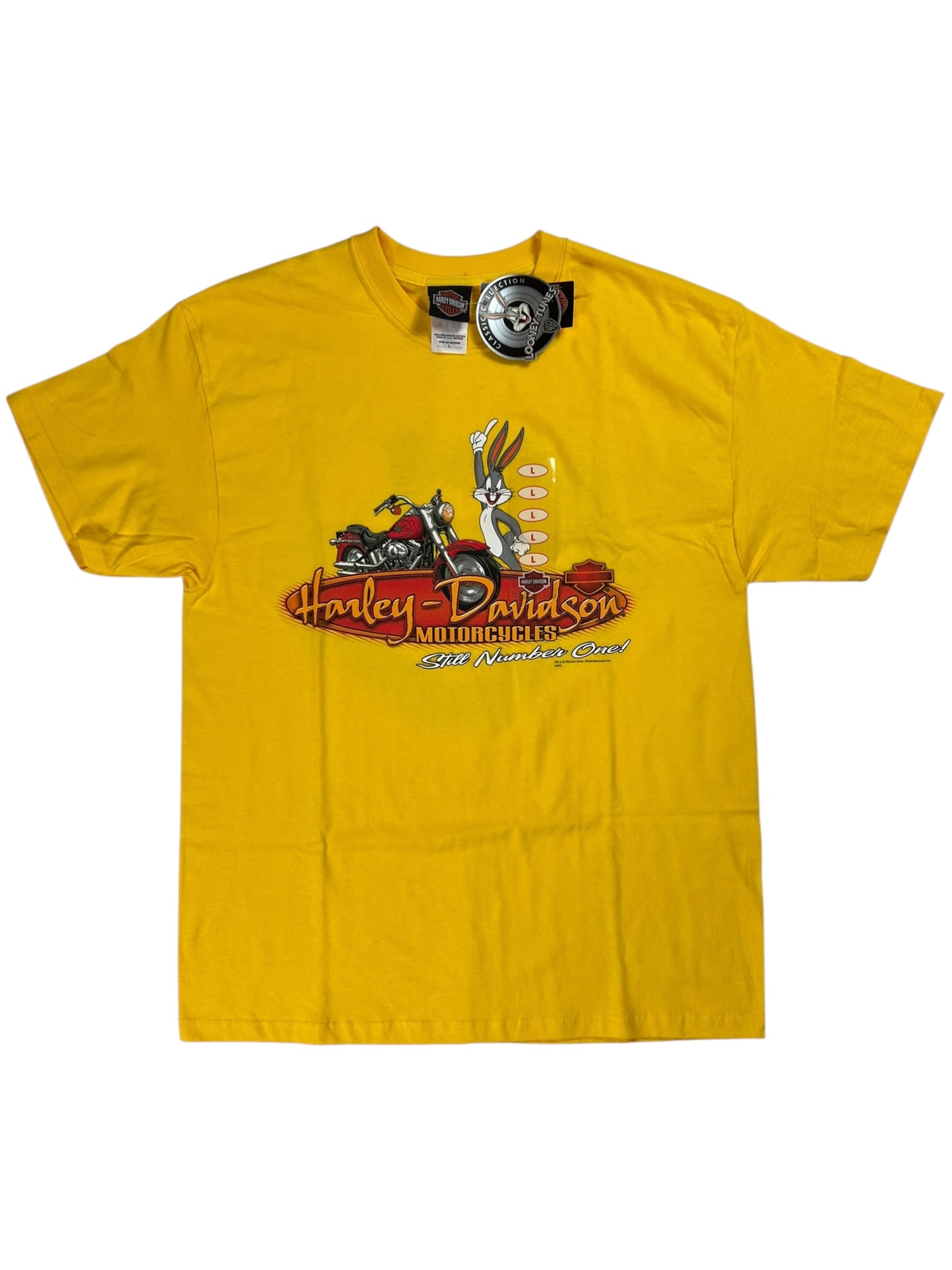 Vintage 2004 Harley Davidson Motorcycles Looney Tunes tee (L) DS NWT