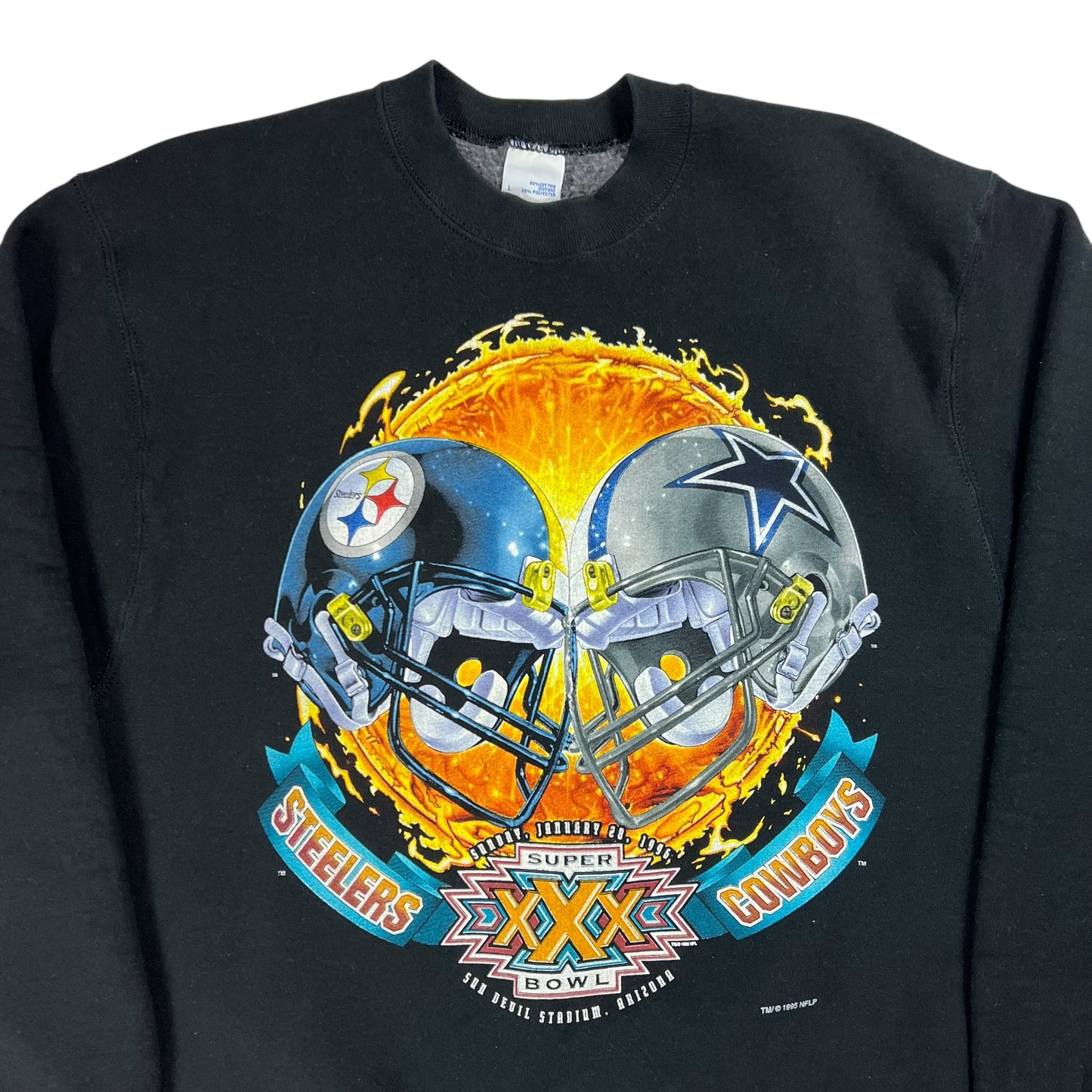 Vintage 1996 Salem Sportswear Pittsburgh Steelers Super Bowl flames crewneck (L)