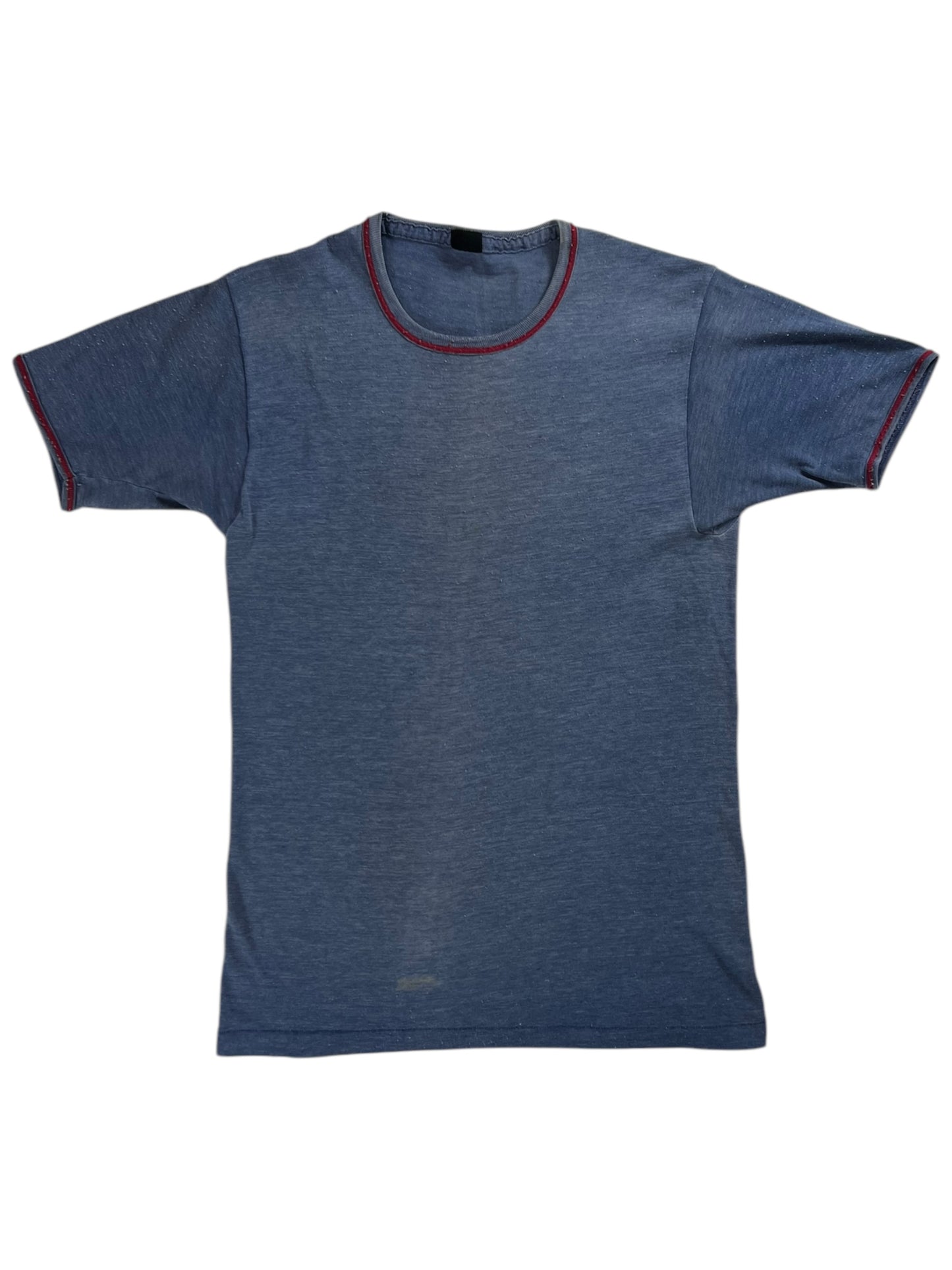 Vintage 1970s faded blue blank tee (M)