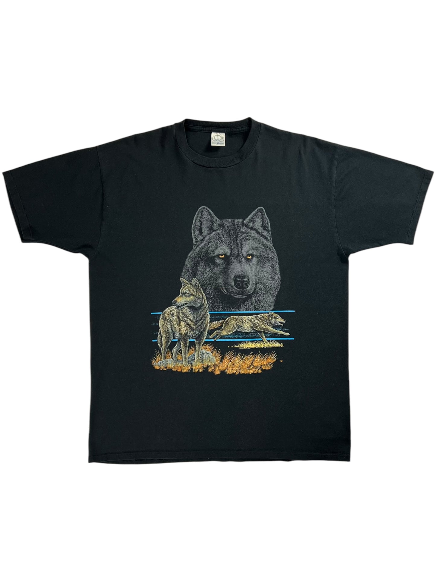 Vintage 90s Wolf nature print animal tee (XL)