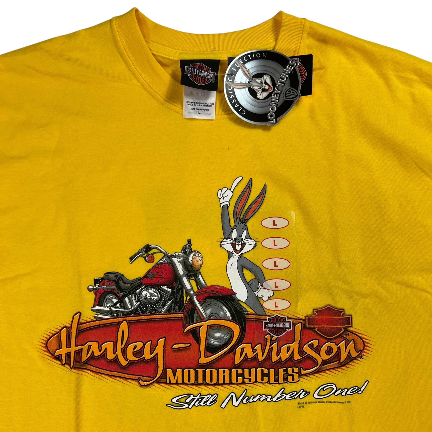 Vintage 2004 Harley Davidson Motorcycles Looney Tunes tee (L) DS NWT
