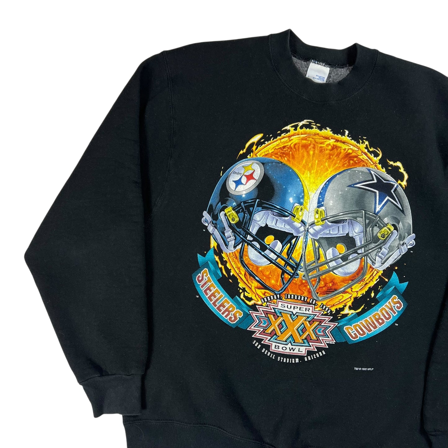Vintage 1996 Salem Sportswear Pittsburgh Steelers Super Bowl flames crewneck (L)