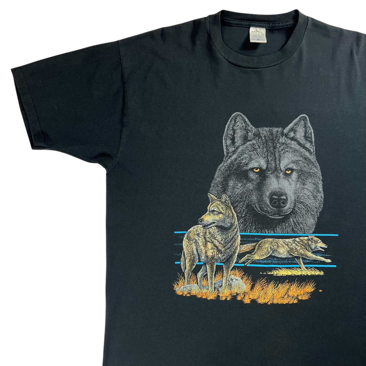 Vintage 90s Wolf nature print animal tee (XL)