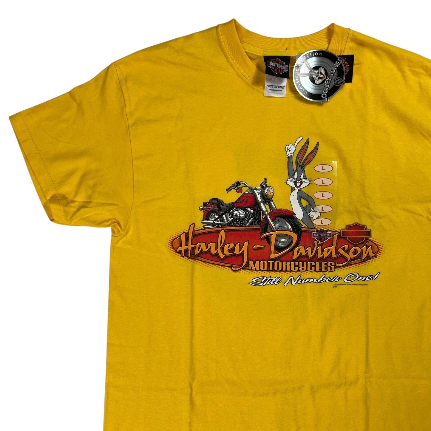 Vintage 2004 Harley Davidson Motorcycles Looney Tunes tee (L) DS NWT