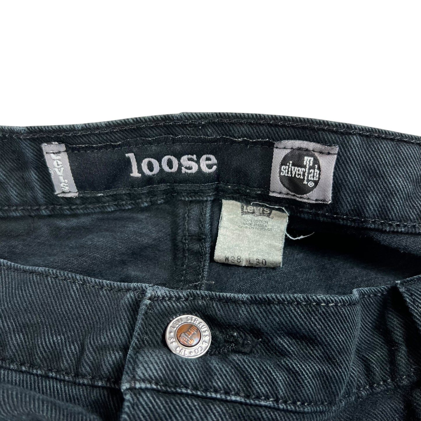 Vintage 90s Levi’s silver tab black baggy denim jeans (36x31)