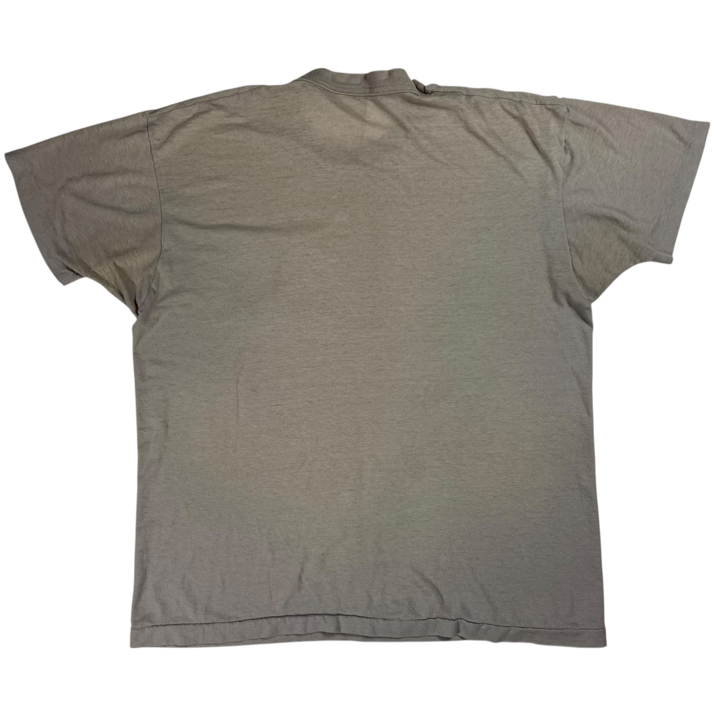 Vintage 80s single stitch selvedge beige faded pocket tee (L)