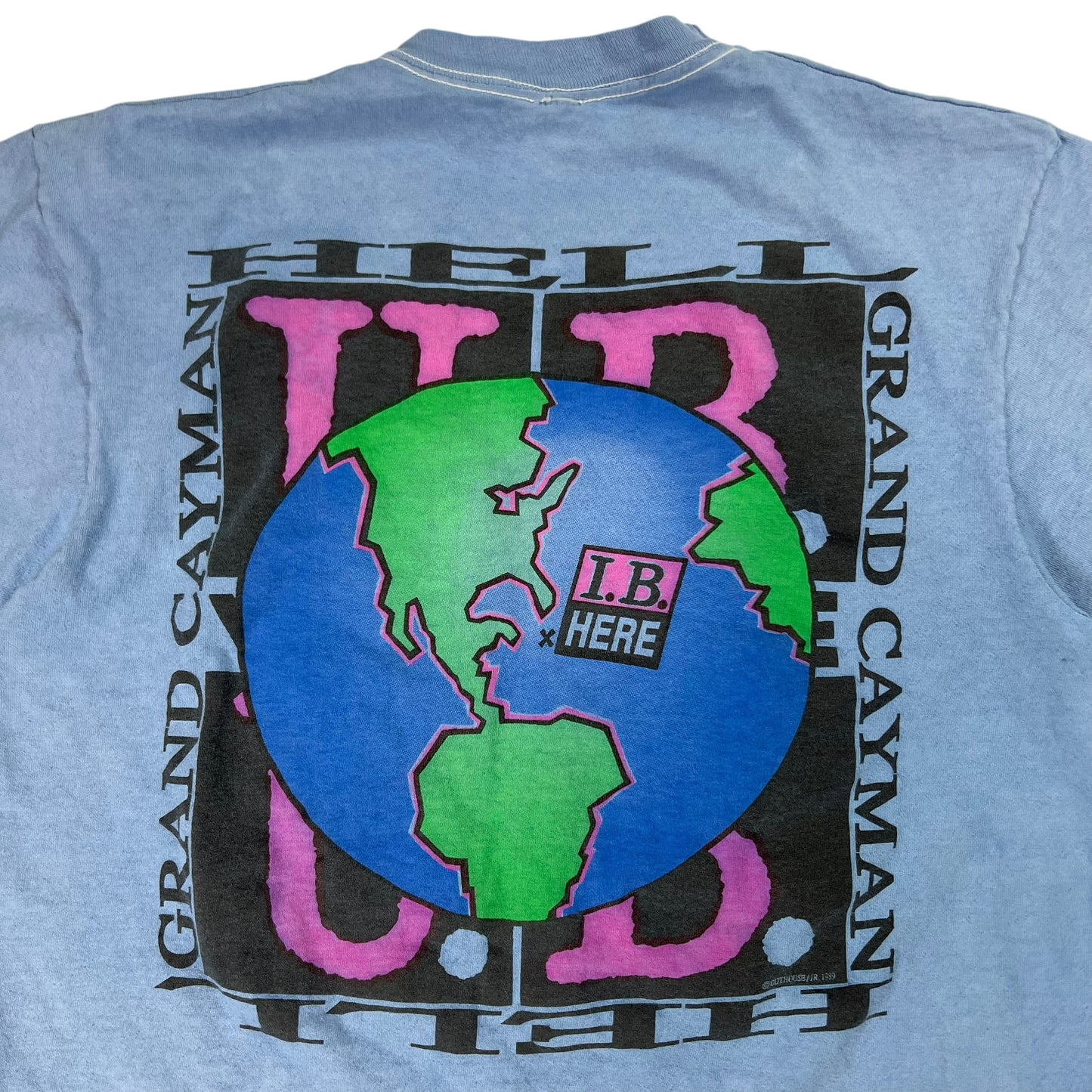 Vintage 1989 U B Where U B Grand Cayman over dye tee (M)