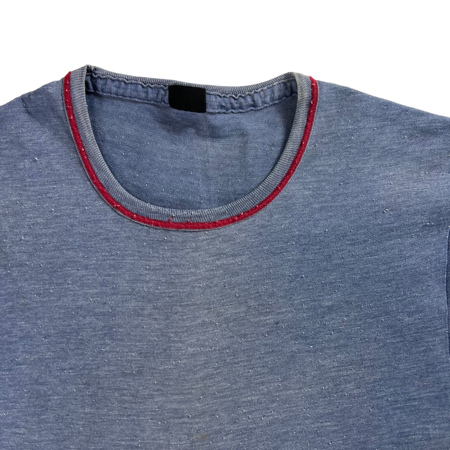 Vintage 1970s faded blue blank tee (M)