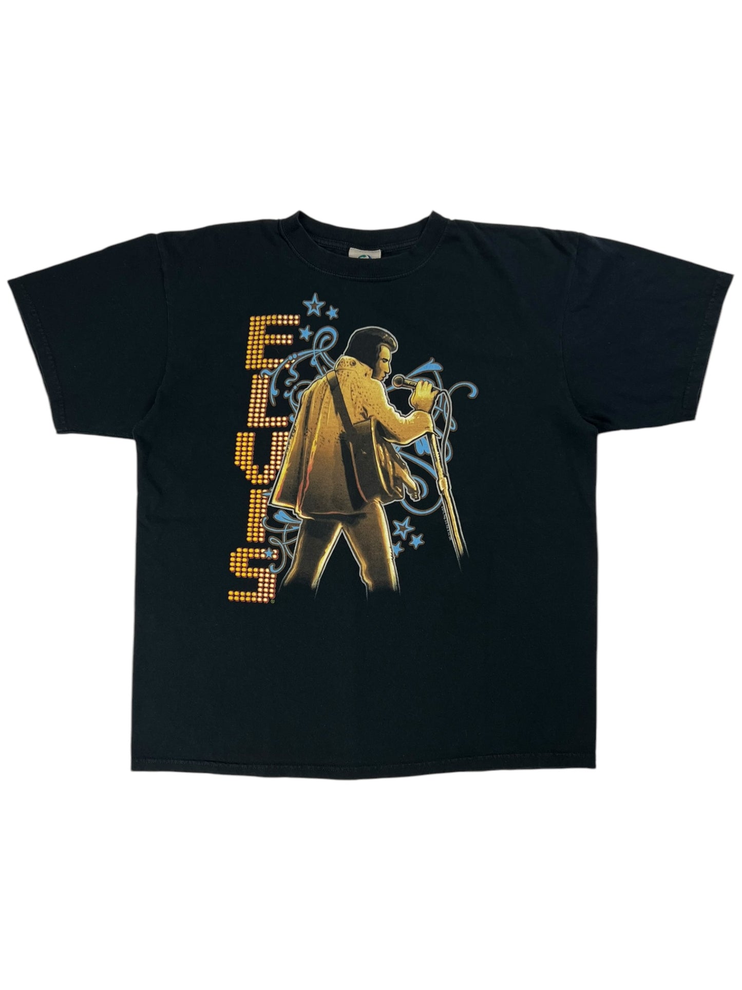Vintage Y2K Liquid Blue Elvis Presley tee (L)