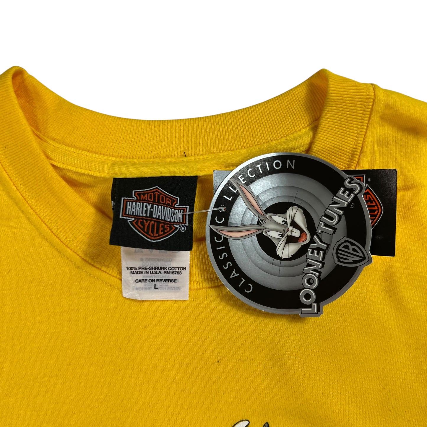 Vintage 2004 Harley Davidson Motorcycles Looney Tunes tee (L) DS NWT