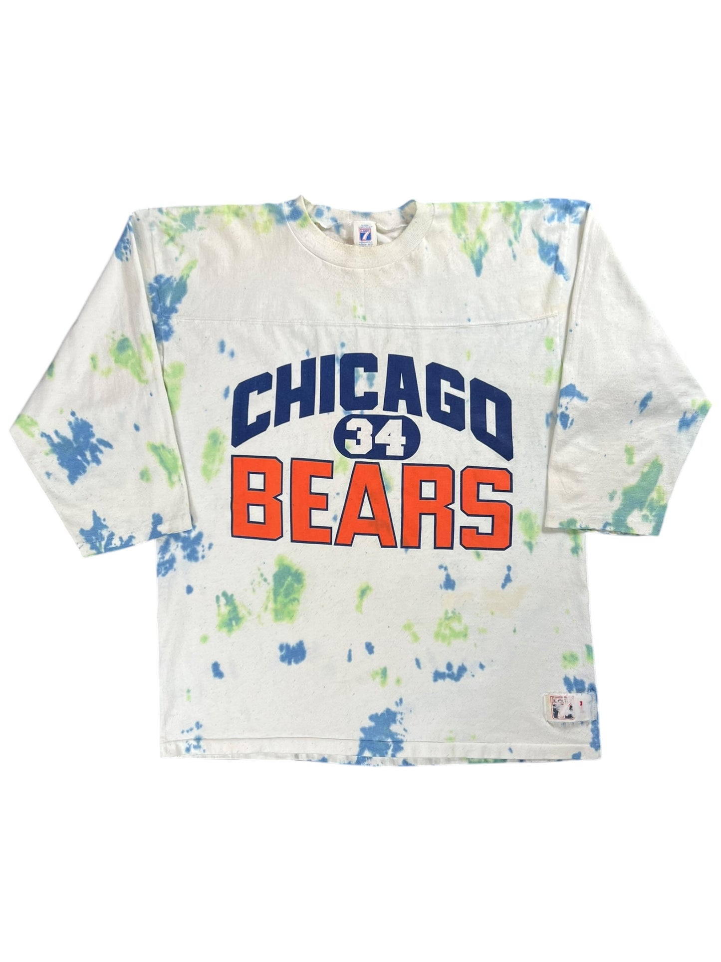 Vintage 80s Logo 7 Chicago Bears Walter Payton tie dye tee (L)