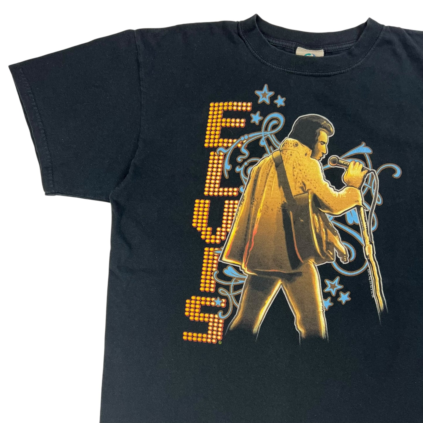 Vintage Y2K Liquid Blue Elvis Presley tee (L)
