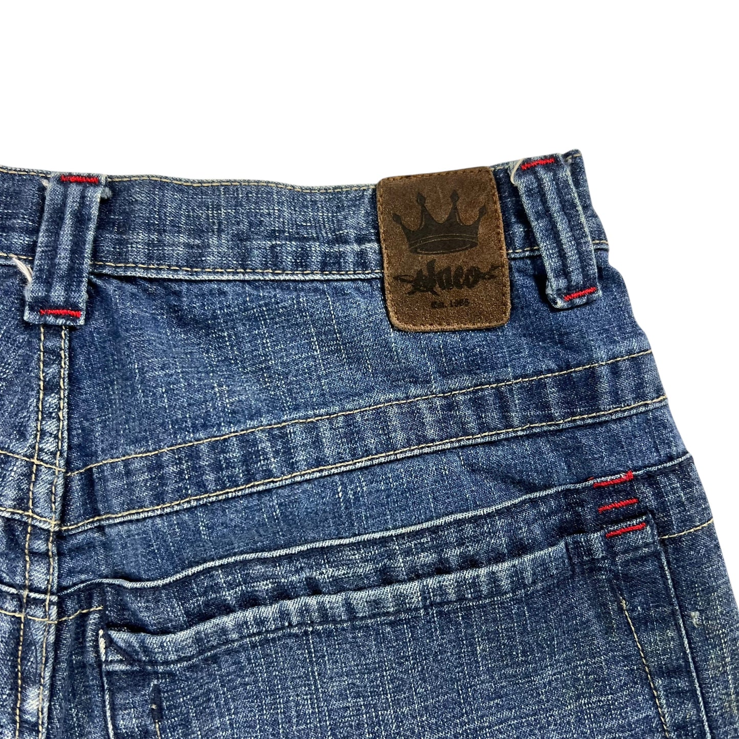 Vintage Y2K JNCO Jeans skull baggy denim shorts (29)