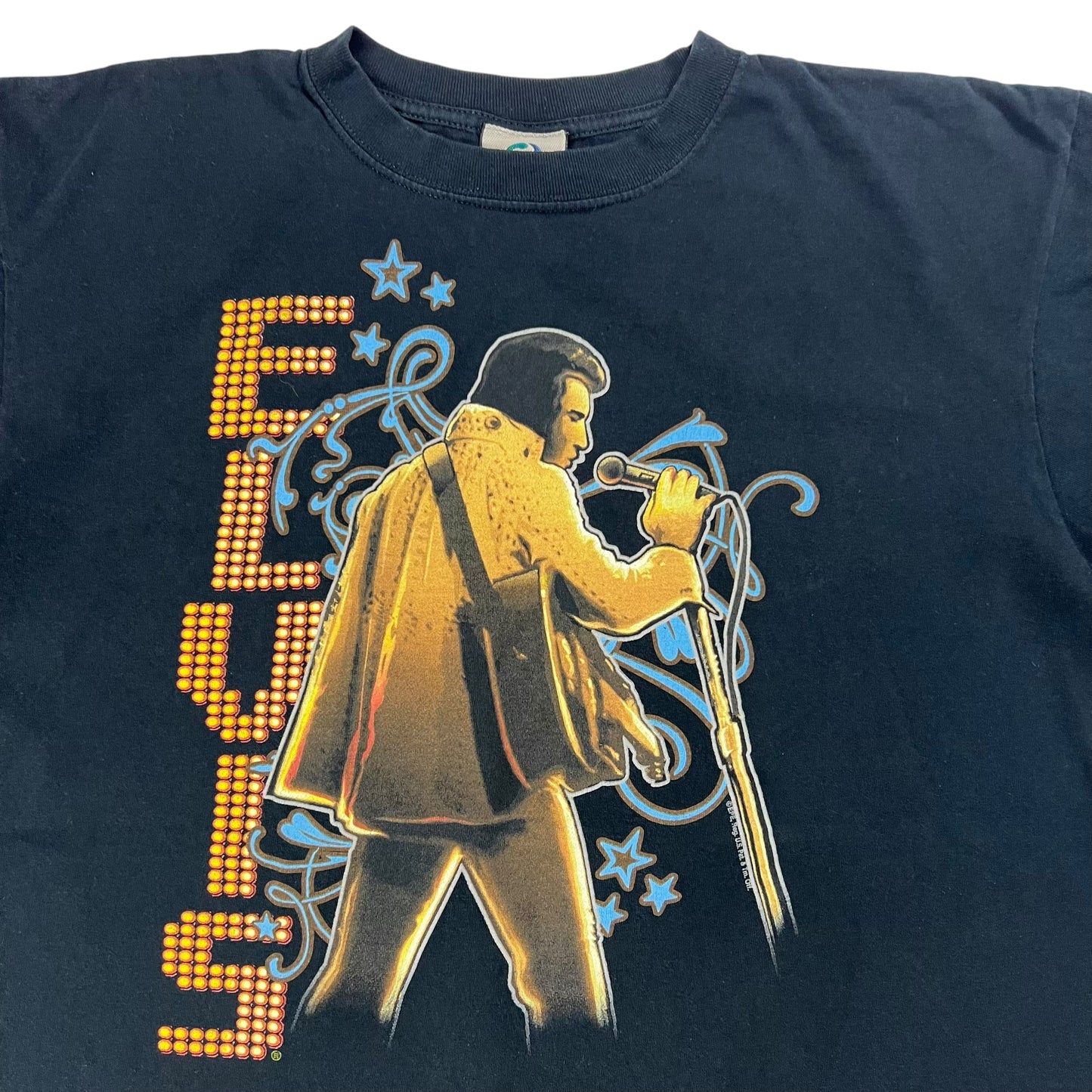 Vintage Y2K Liquid Blue Elvis Presley tee (L)