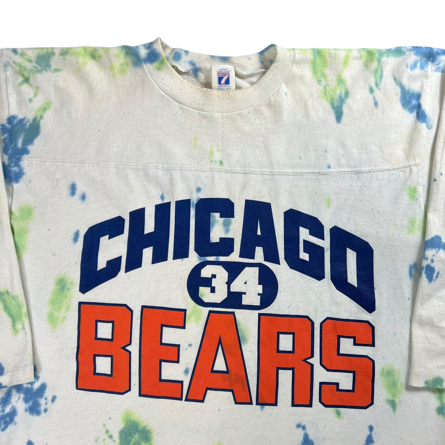 Vintage 80s Logo 7 Chicago Bears Walter Payton tie dye tee (L)