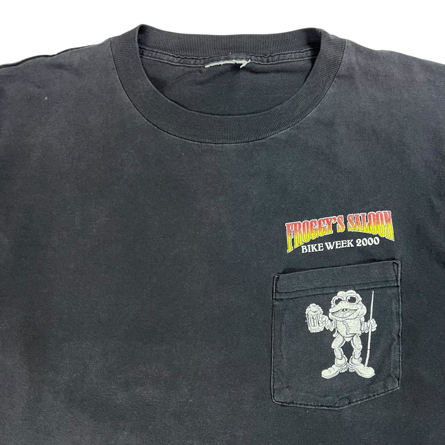 Vintage 2000 Bike Week Froggy’s Saloon long sleeve print shirt (L)
