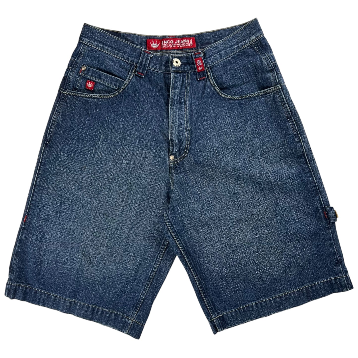 Vintage Y2K JNCO Jeans skull baggy denim shorts (29)