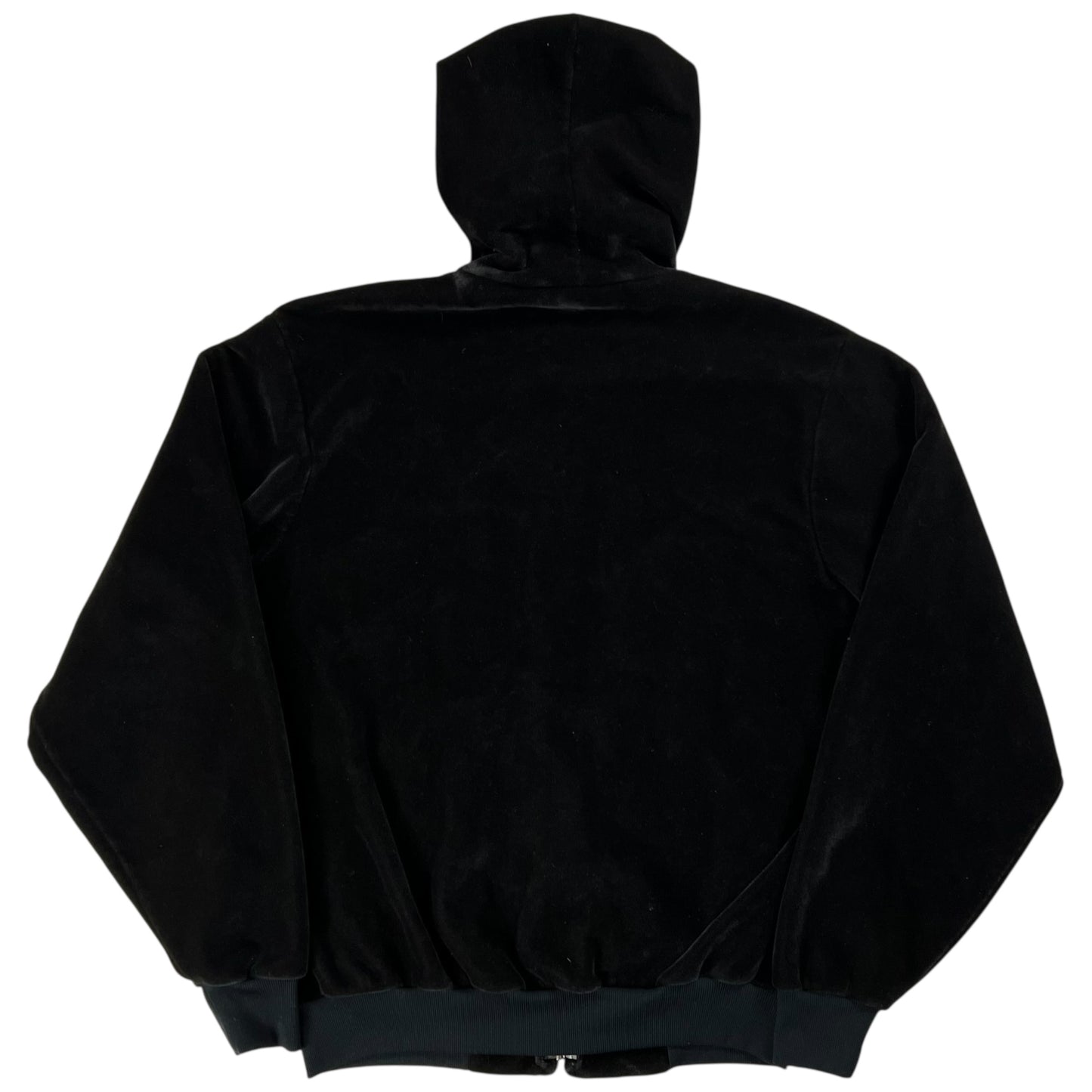 Vintage 80s Carhartt full zip black velvet velour zip up hoodie (M)
