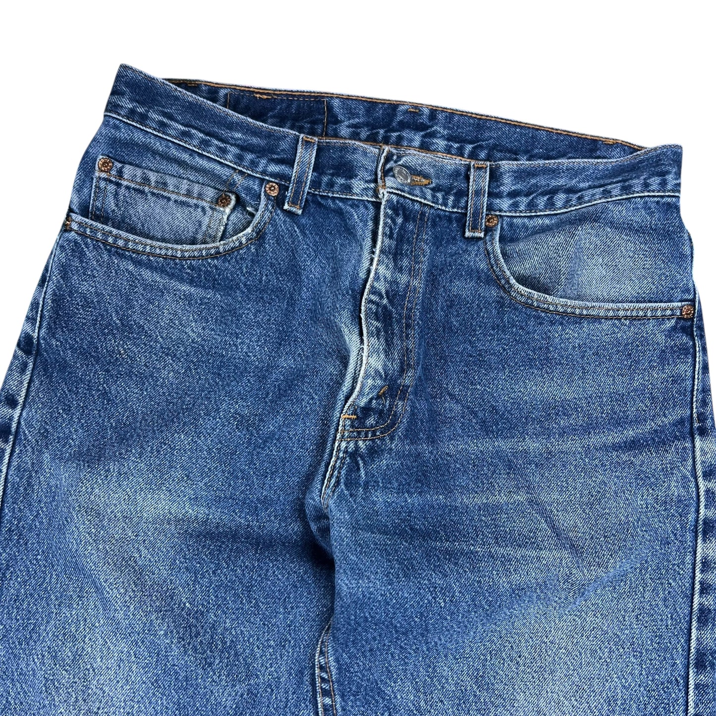 Vintage 90s Levi’s 505 red tab USA Made faded patina honeycomb denim jeans (32x29)