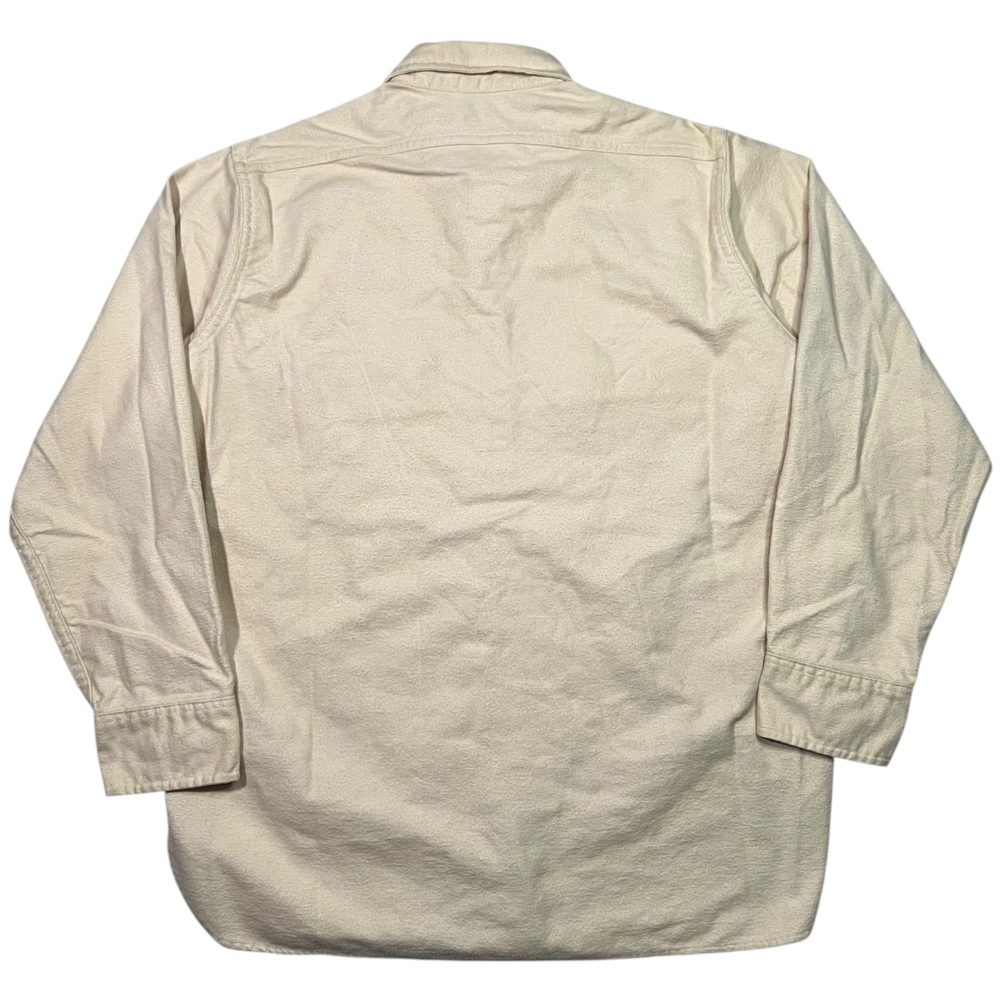 Vintage 80s Woolrich cream chamois button up shirt (L)