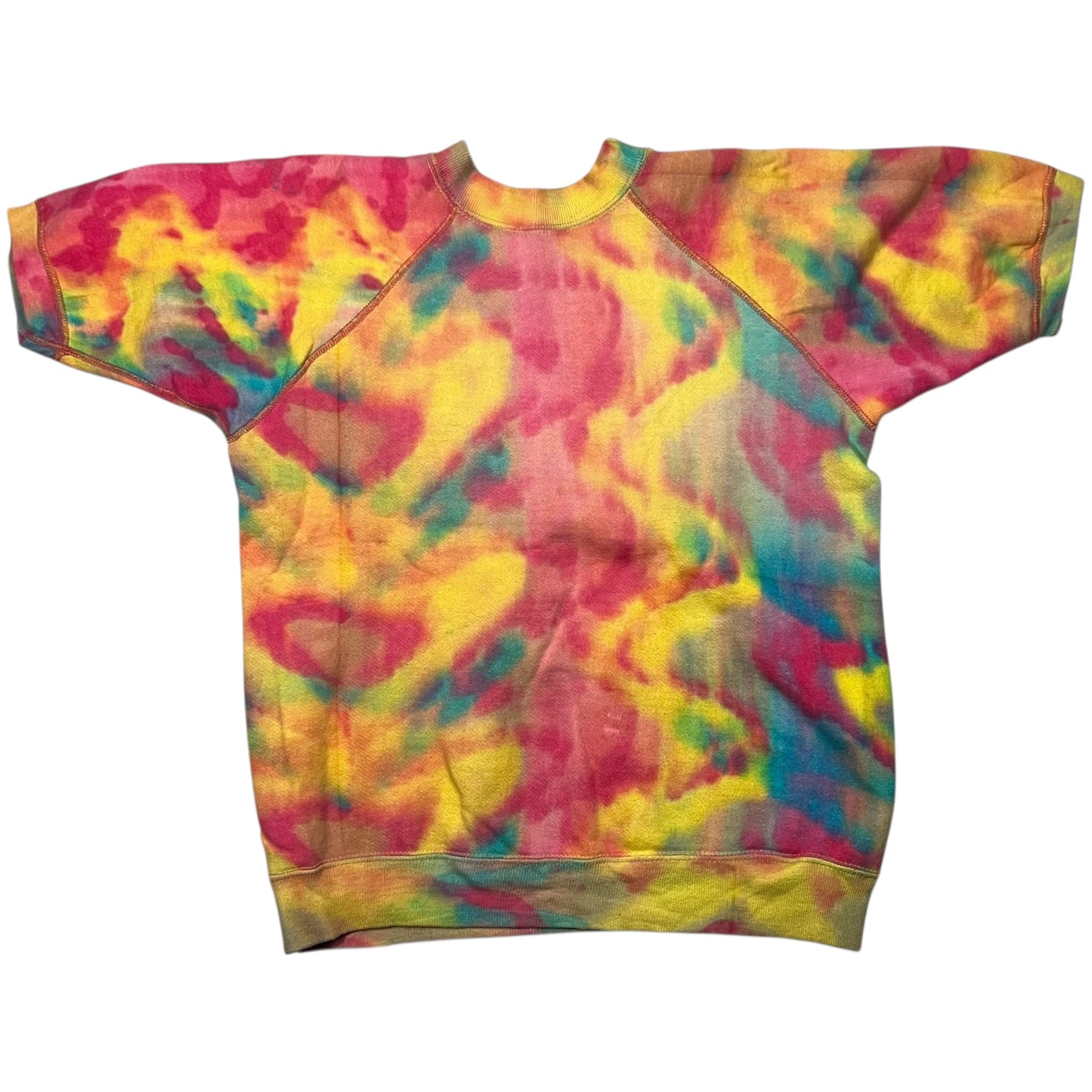 Vintage 1960s Tie Dye Hippie short sleeve sweatshirt (M)