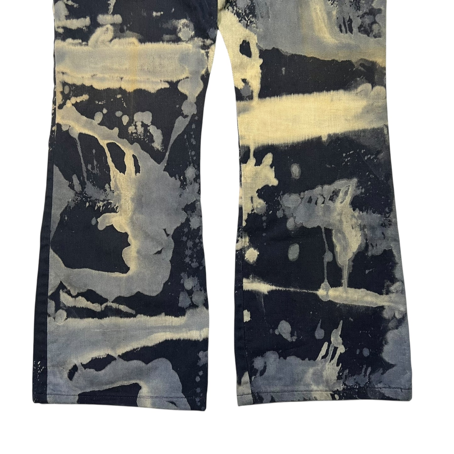 Vintage 1970s acid wash tie dye faded hippie flare pants (33x28)