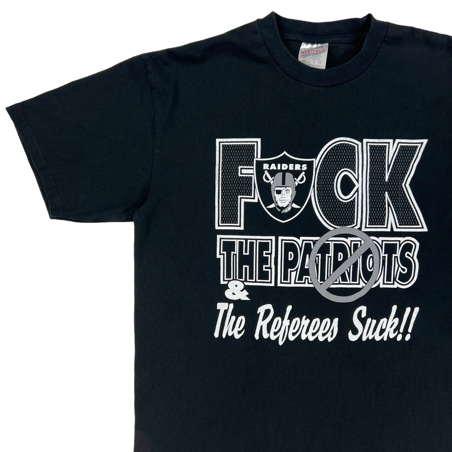 Vintage Y2K Oakland Raiders fuck the patriots tuck rule tee (L)