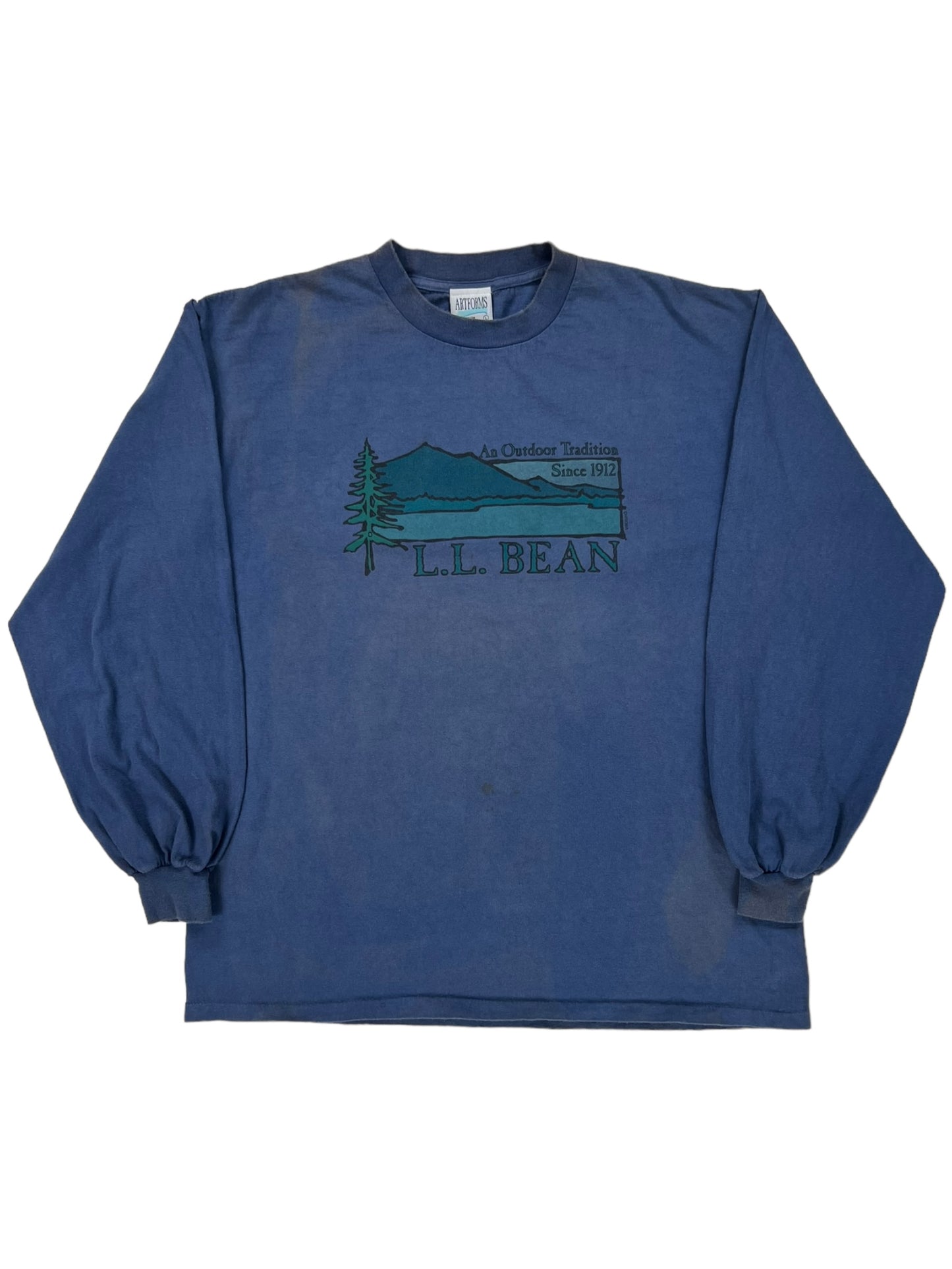 Vintage 90s L.L. Bean Artforms mountain faded long sleeve shirt (L)