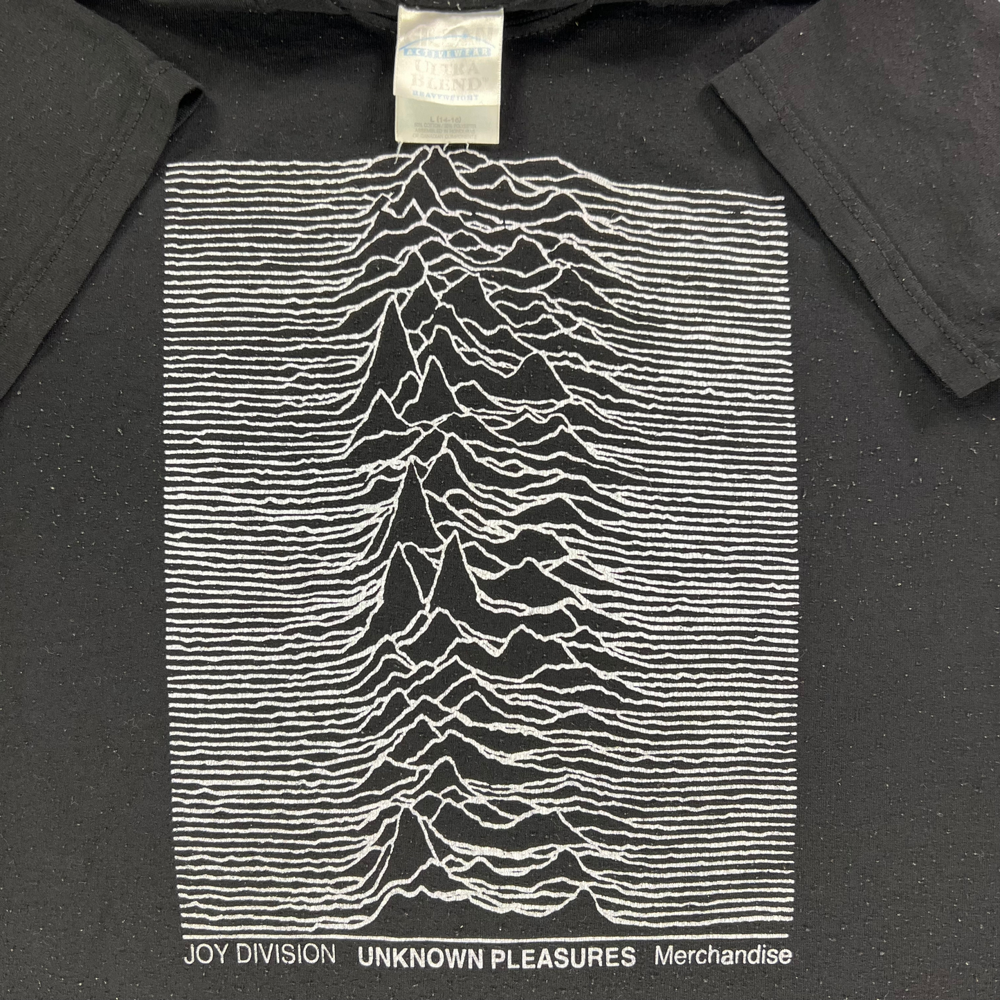 Vintage 90s Joy Division Unknown Pleasures merchandise YOUTH graphic band tee (YL/WS)