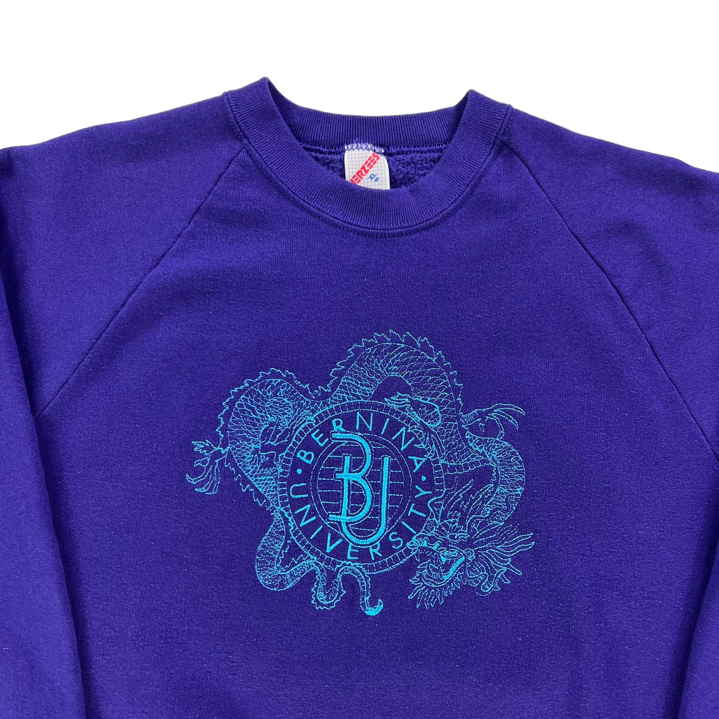 Vintage 90s jerzees Bernina University sewing purple crewneck (XL)