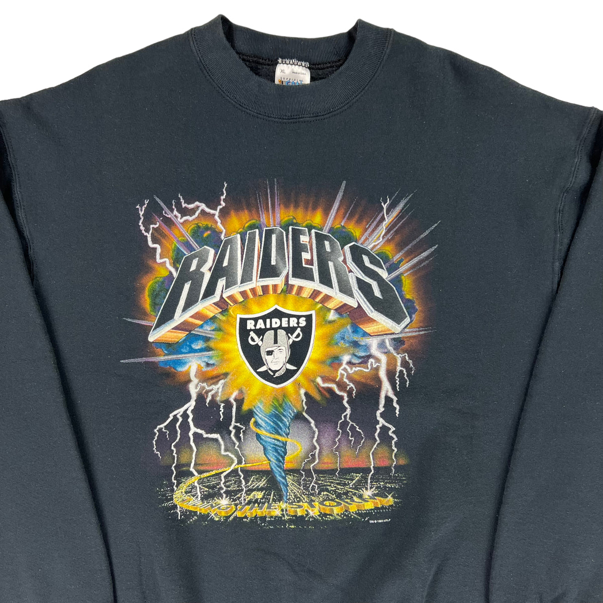 Vintage 1993 Oakland Raiders Riding The Storm lightning NFL crewneck ( –  The Retro Recovery