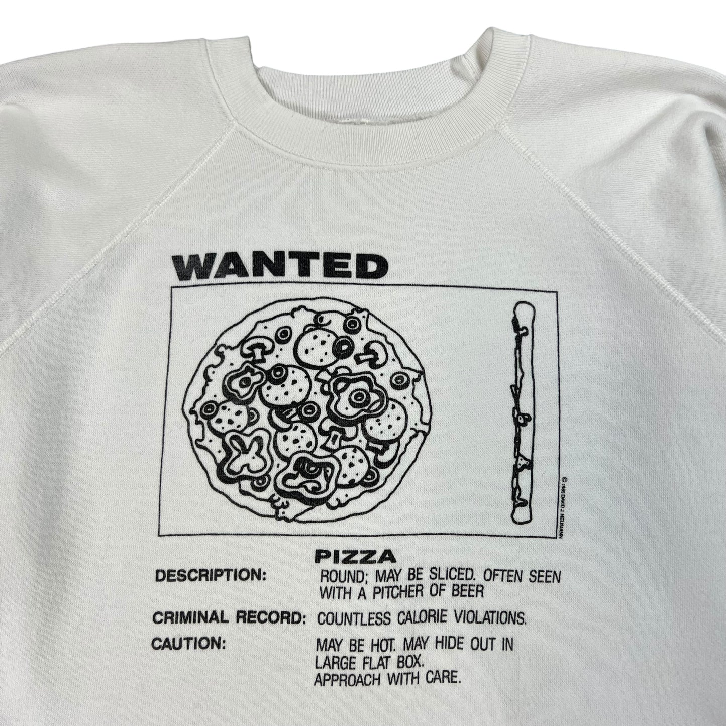 Vintage 1995 WANTED Pizza crewneck (L)