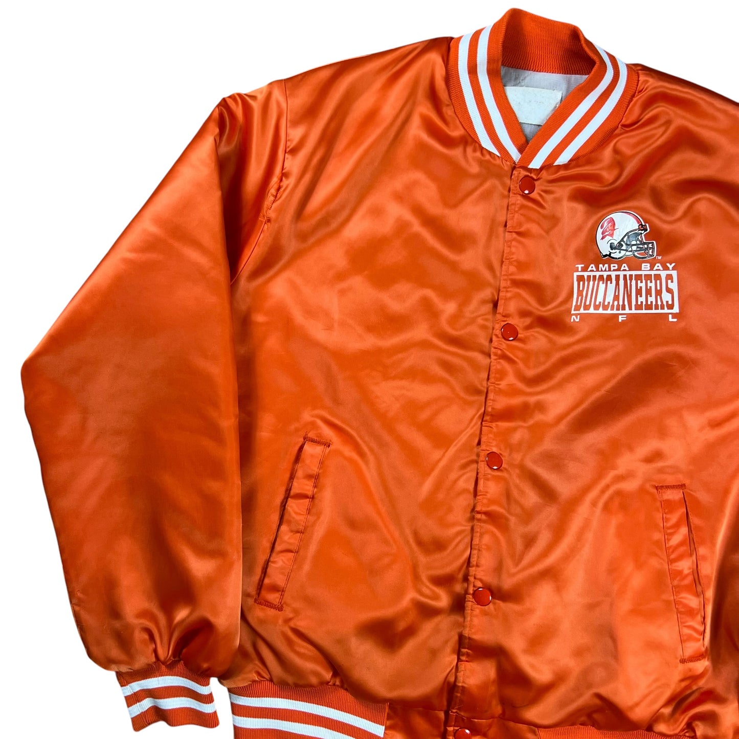 Vintage 80s Chalk Line Tampa Bay Buccaneers creamsicle satin jacket (L)